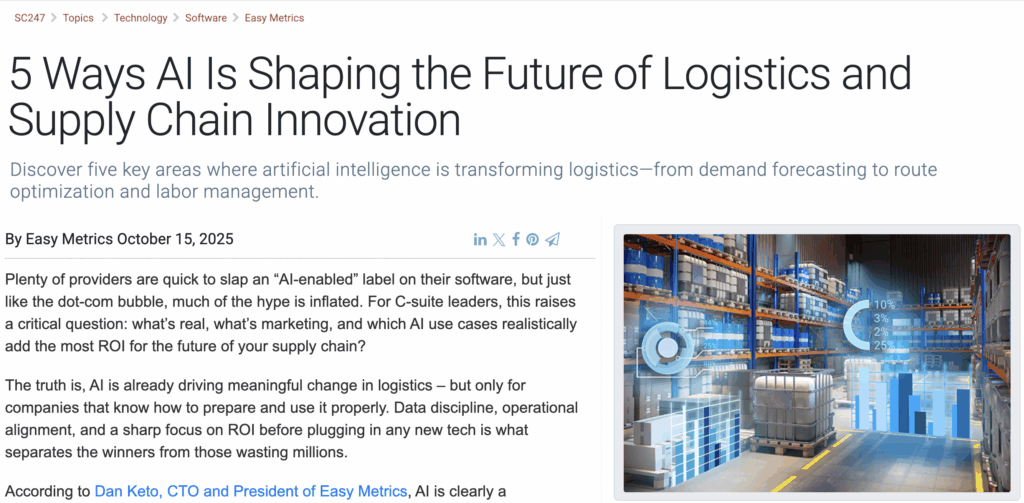 5 ways ai is shaping the future of logistics and supply chain innovation