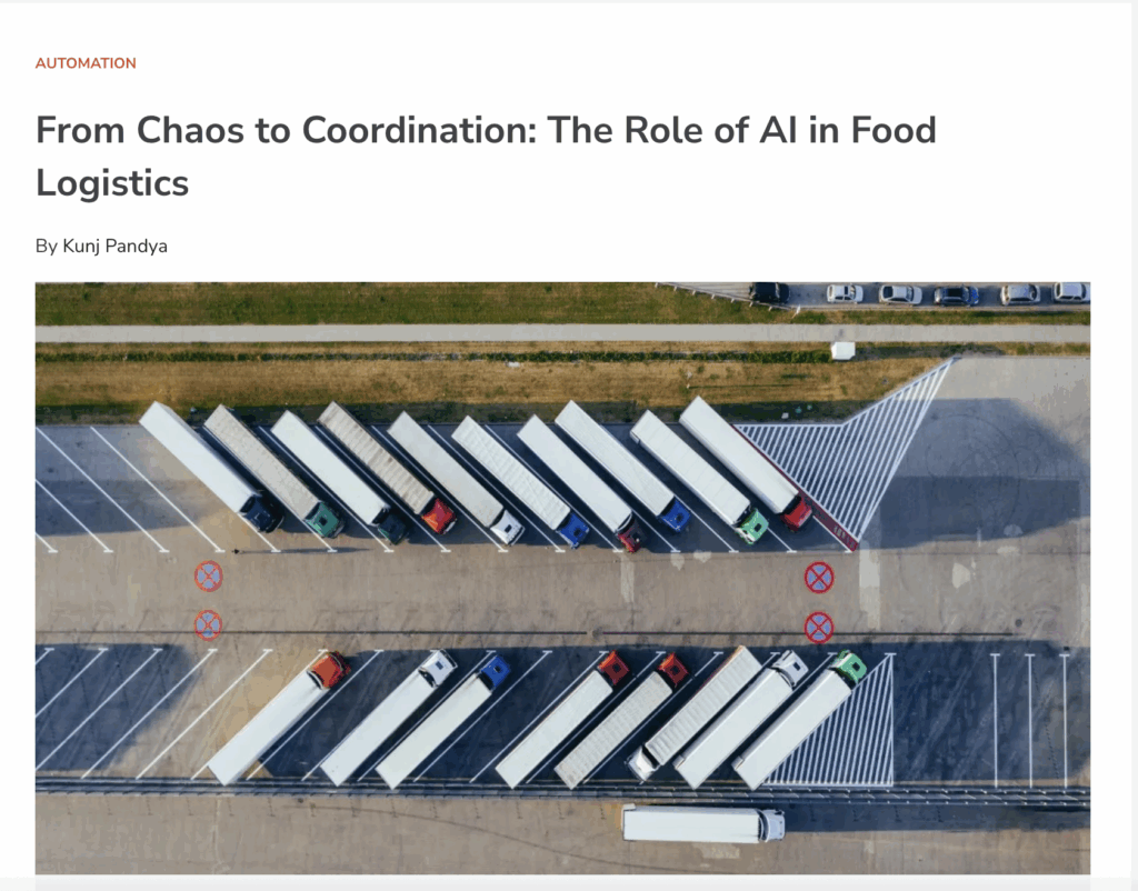 From Chaos to Coordination: The Role of AI in Food Logistics